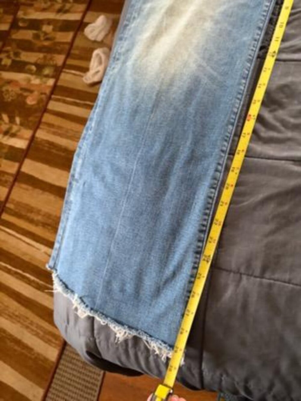 Mother wide legged frayed hem button fly jeans - Picture 8 of 12